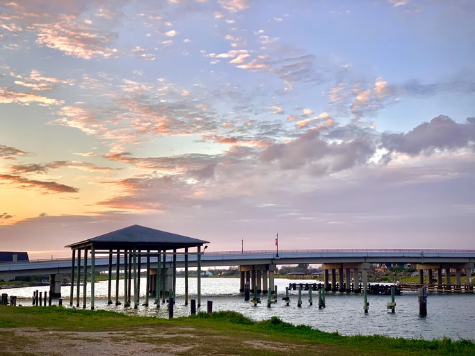Sunset at Freeport in Texas